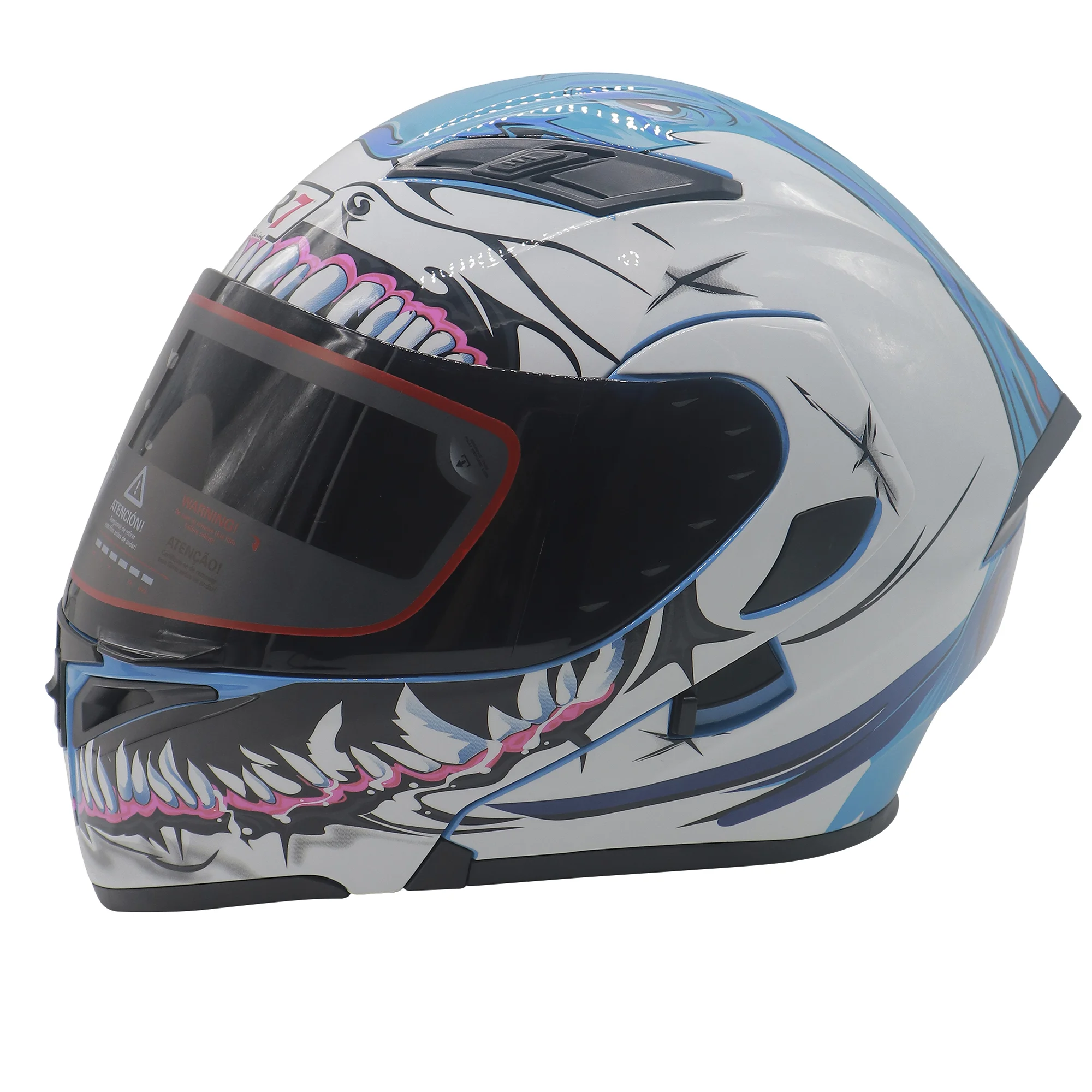 CASCO ABATIBLE R7 RACING UNSCARRED TIBURON DOBLE MICA DOT XX