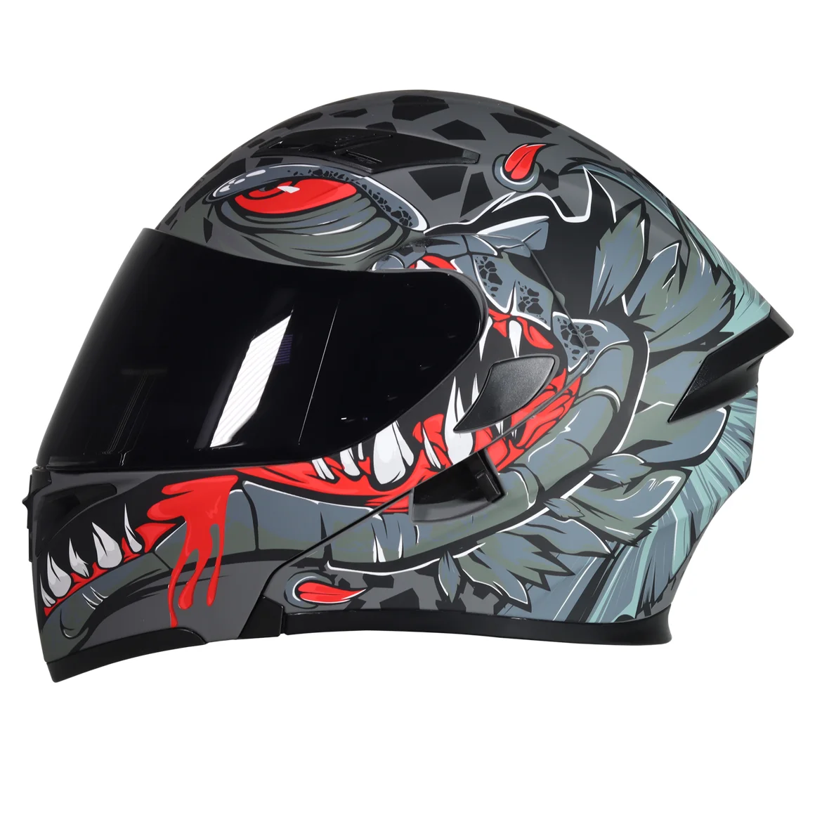 CASCO ABATIBLE R7 RACING UNSCARRED PIRANHA DOBLE MICA DOT L