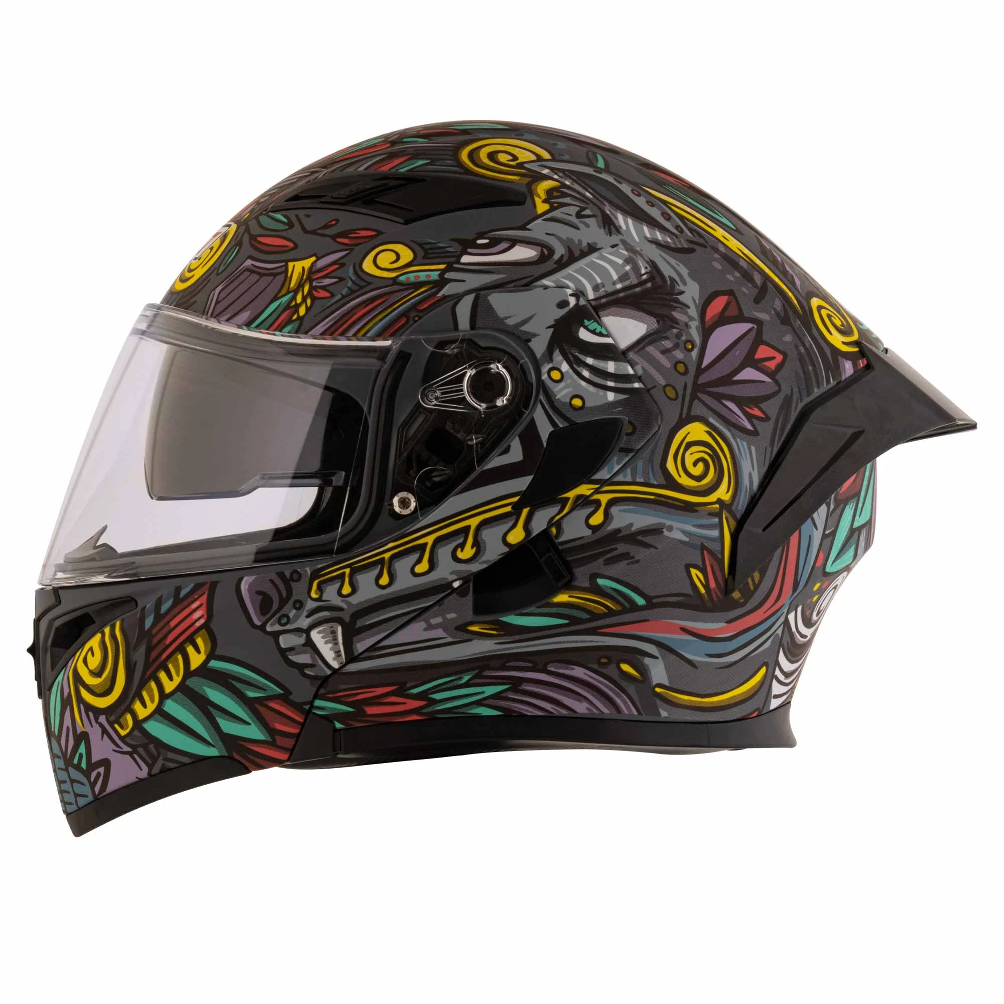 CASCO ABATIBLE R7 RACING UNSCARRED XOLOITZCUINTLE DOBLE MICA