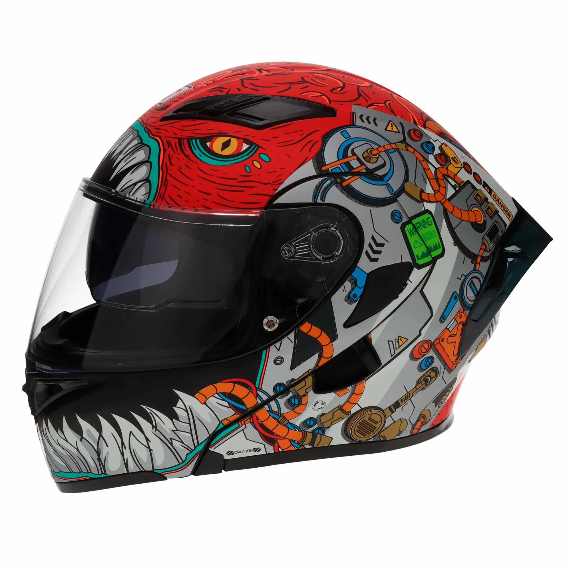 CASCO ABATIBLE R7 RACING UNSCARRED ROBOT DOBLE MICA DOT M