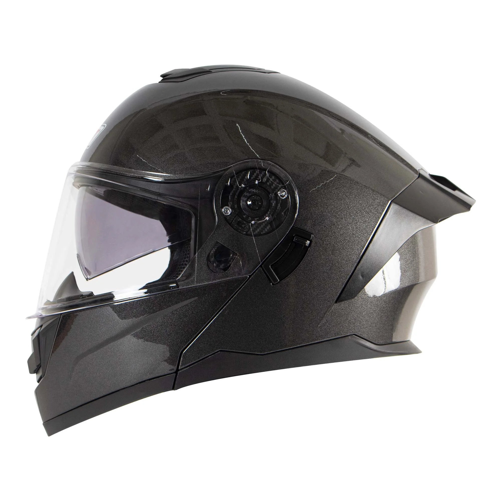 CASCO ABATIBLE R7 RACING ALFA DOBLE MICA DOT S GRIS
