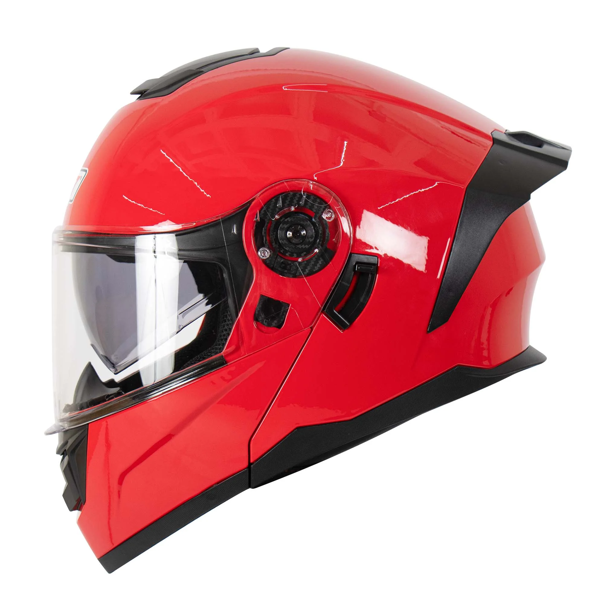 CASCO ABATIBLE R7 RACING ALFA DOBLE MICA DOT S ROJO