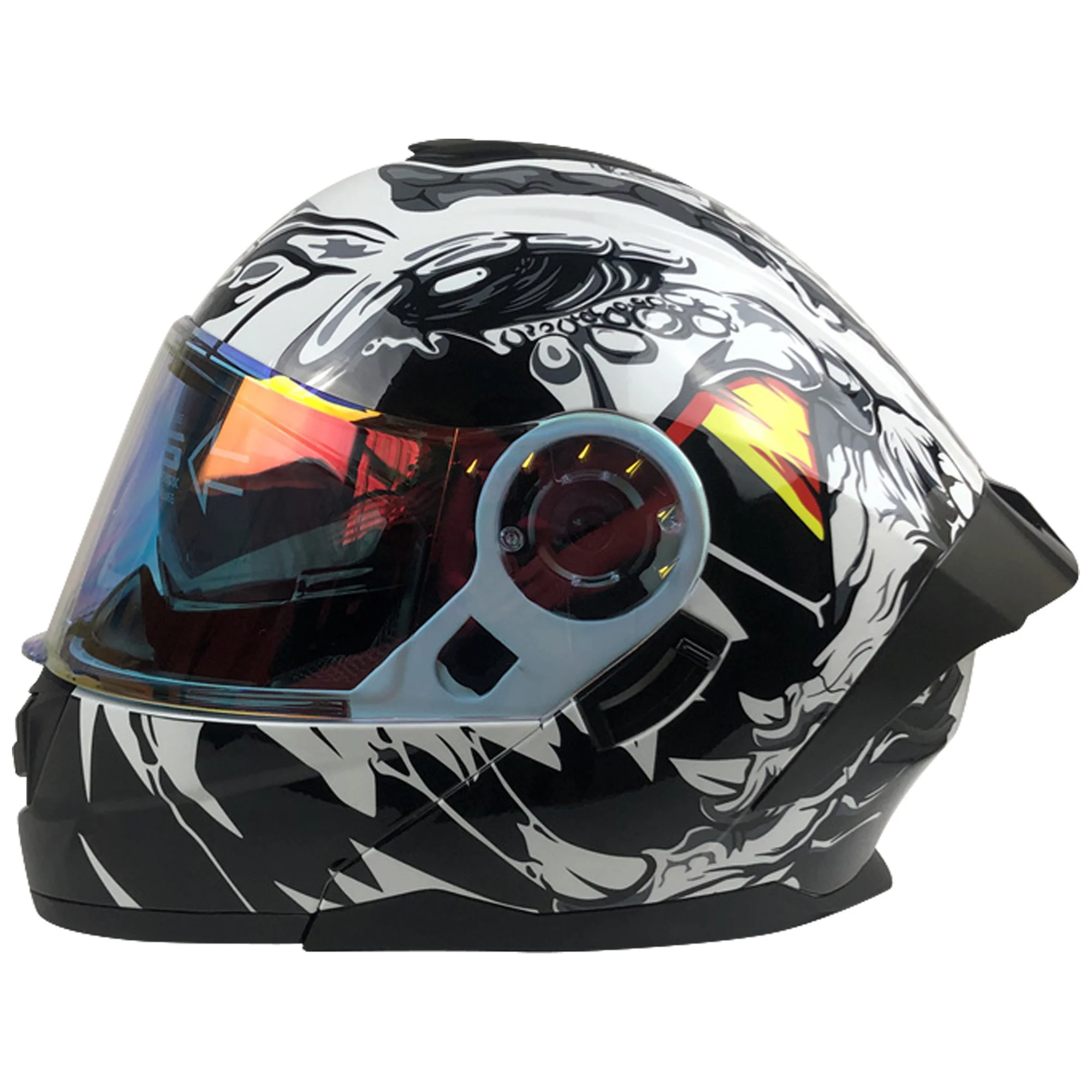 CASCO ABATIBLE R7 RACING ALFA DOBLE MICA DOT S WIZARD (MICA
