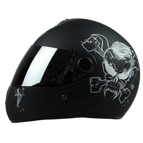 CASCO CERRADO R7 RACING R7-105 DOT L NGO MATE/BCO MICA IRIDI