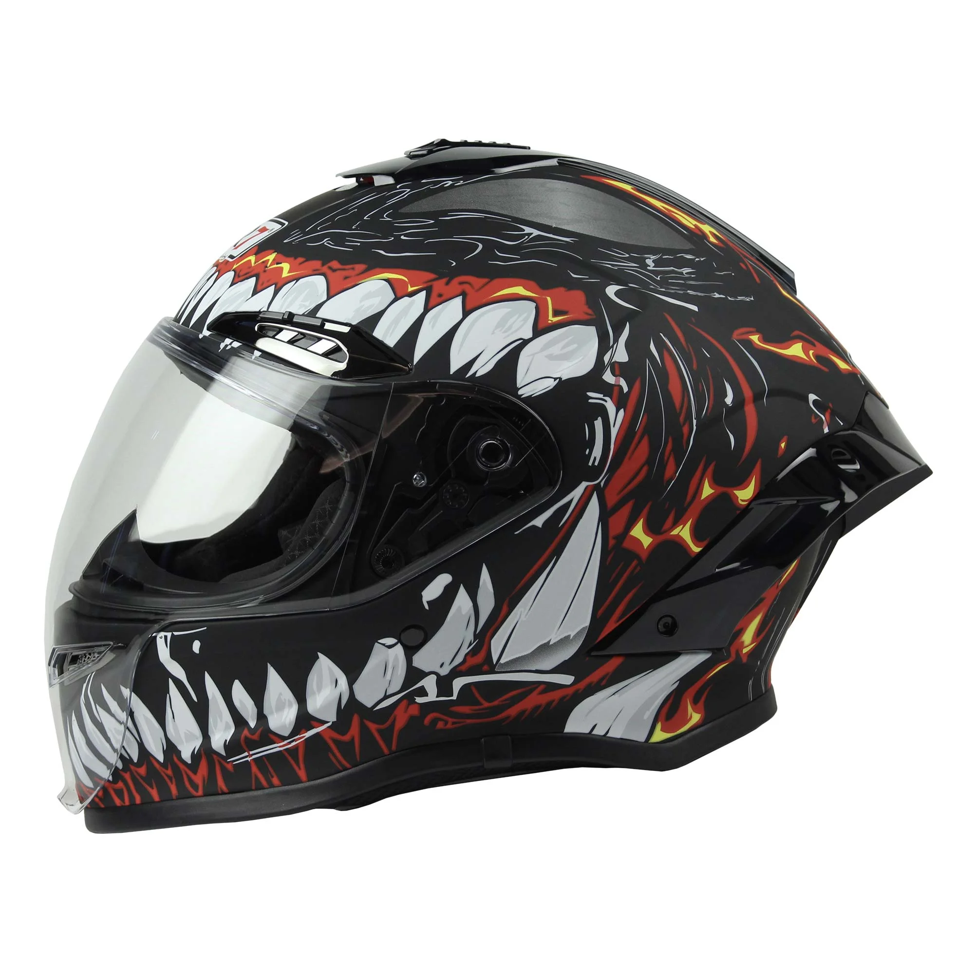 CASCO CERRADO R7 RACING ARROW XL COLMILLOS NEGRO MATE