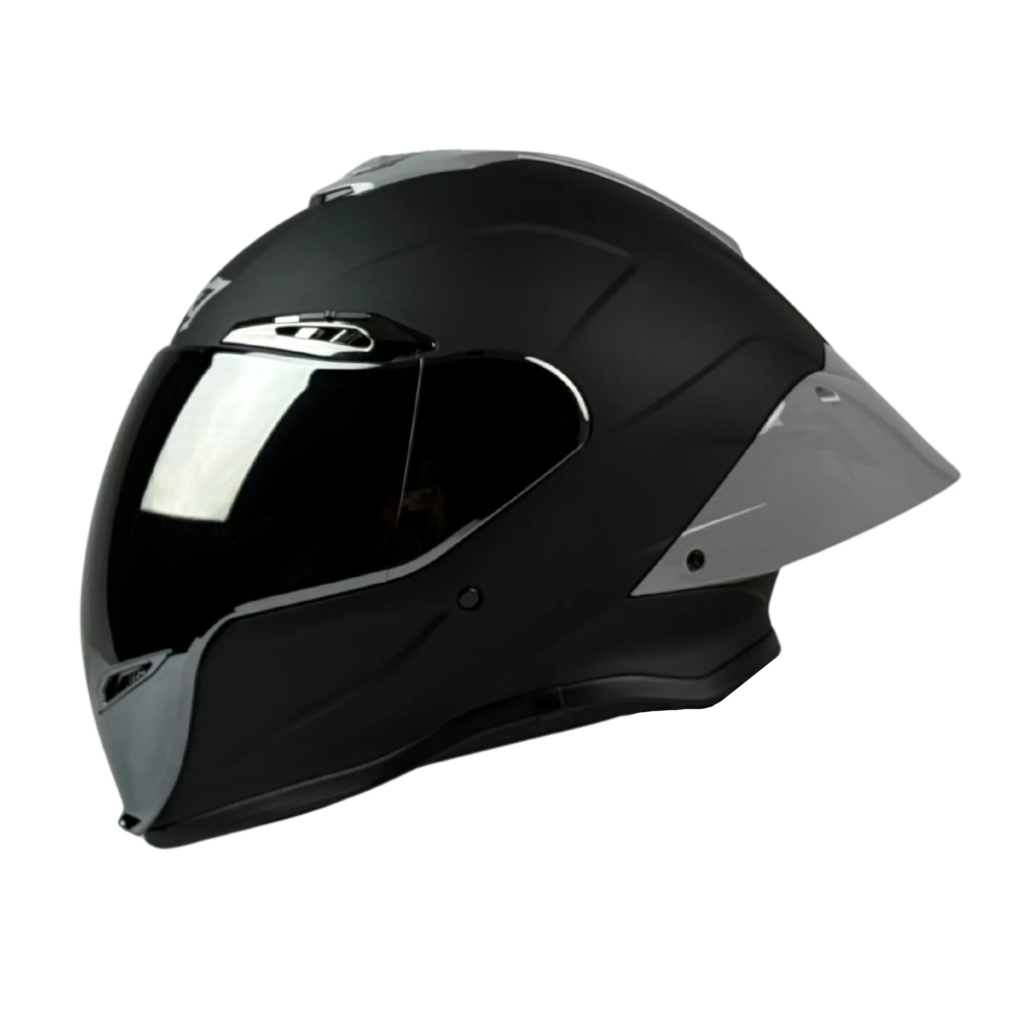 CASCO CERRADO R7 RACING ARROW L NEGRO MATE MICA Y BIG SPOILE