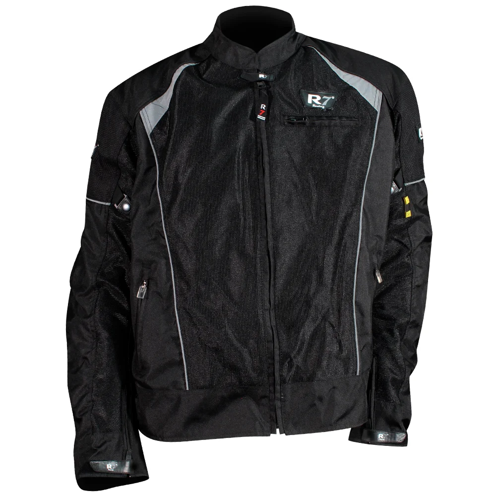 CHAMARRA DEPORTIVA R7 RACING L NEGRO R7-302 TEXTIL VENTILADO