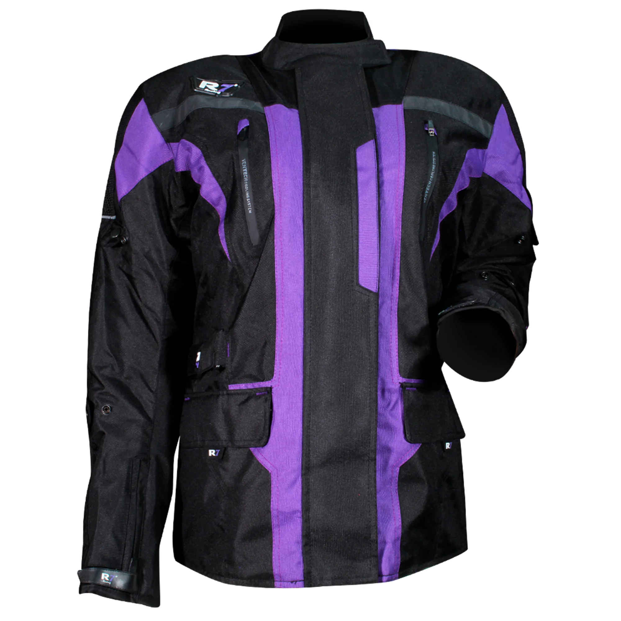 CHAMARRA DEPORTIVA R7 RACING L MORADO R7-246 TEXTIL P/DAMA