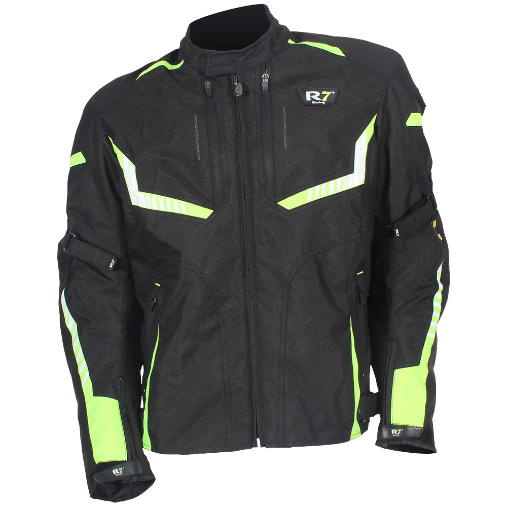 CHAMARRA DEPORTIVA R7 RACING S NGO/VDE FLUO R7-119 TEXTIL