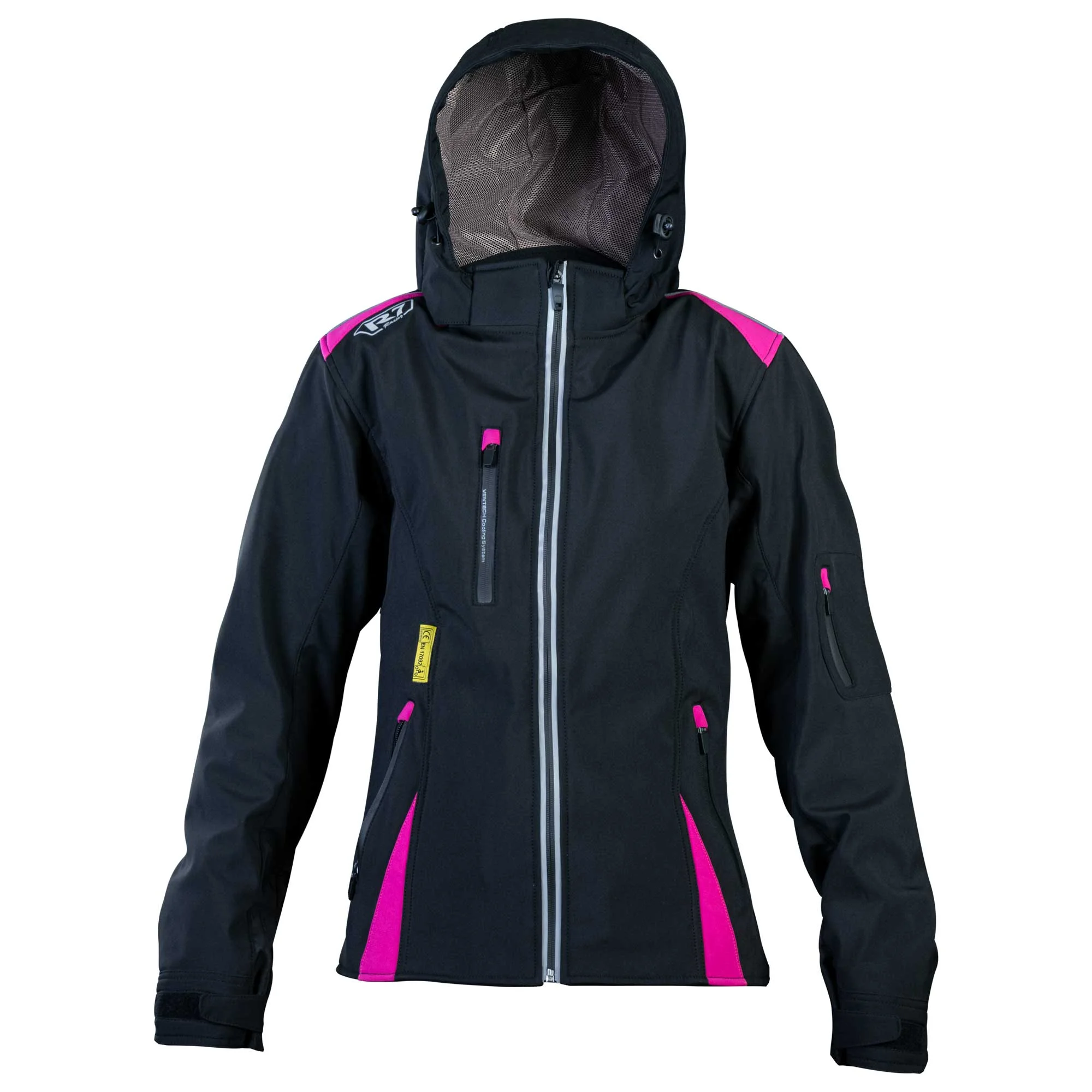 CHAMARRA DEPORTIVA R7 RACING XS ROSA R7-776 TEXTIL SUAVE P/D