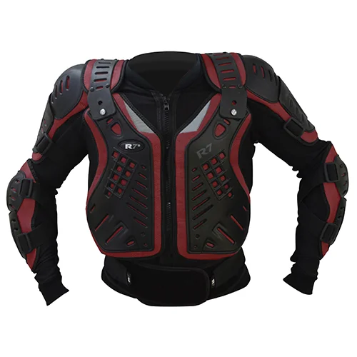 PROTECTOR DE CUERPO EN CHALECO R7 RACING S NGO/ROJ FLUO R7-5