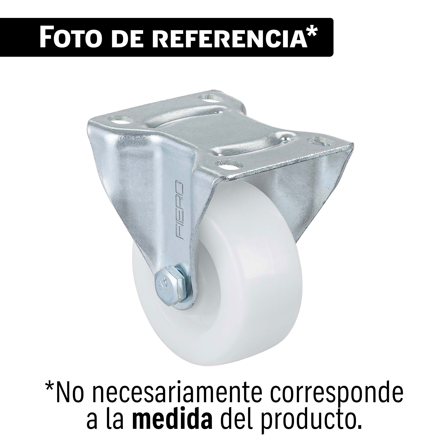 Rodaja de polietileno 3' placa fija, con buje, FIERO