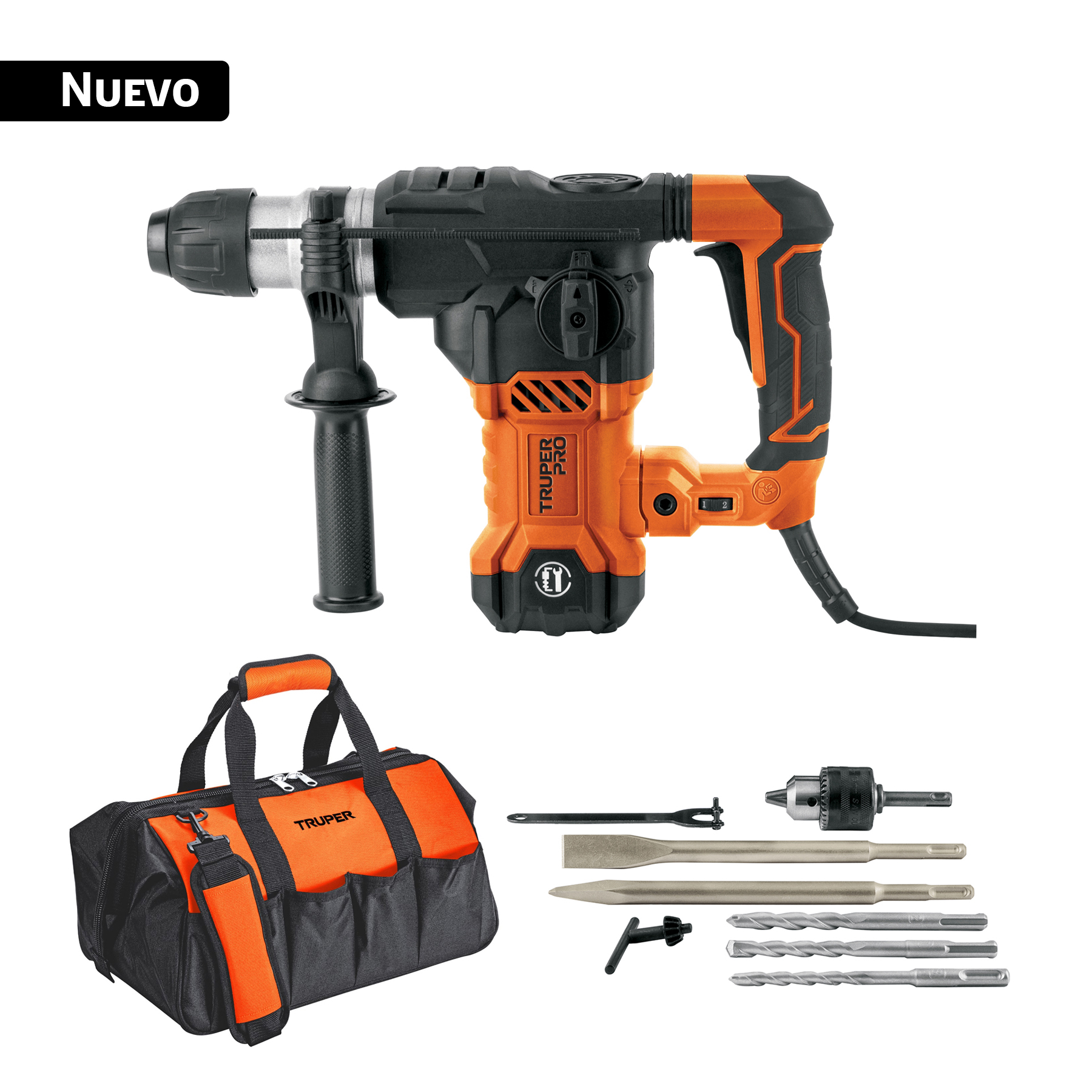 Rotomartillo SDS Plus 6 Joules, 1500W, TRUPER PRO