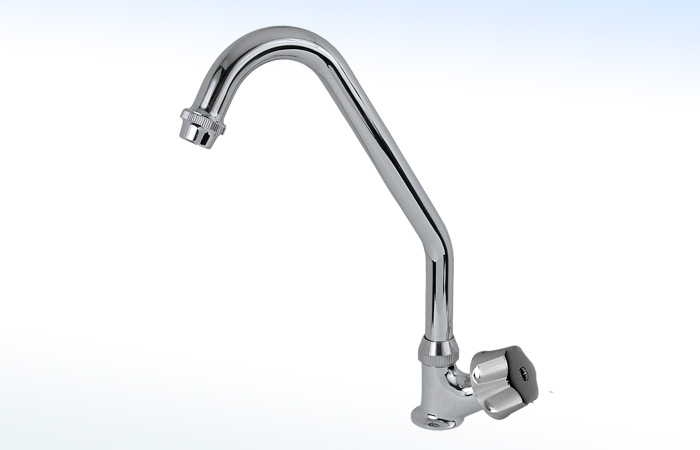 Llave Individual para Fregadero con Pico Alto Cromo RUGO 7-F
