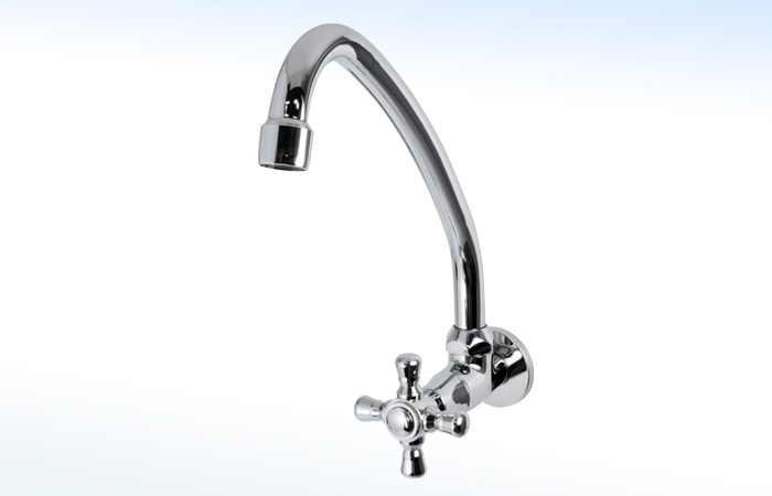 Llave Individual para Fregadero a La Pared Cromo RUGO 7-FPC