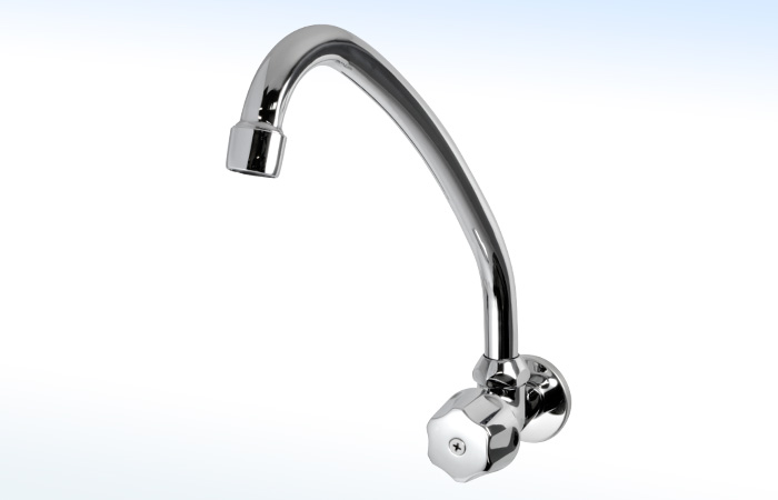 Llave Individual para Fregadero a La Pared Cromo RUGO 7-FPT
