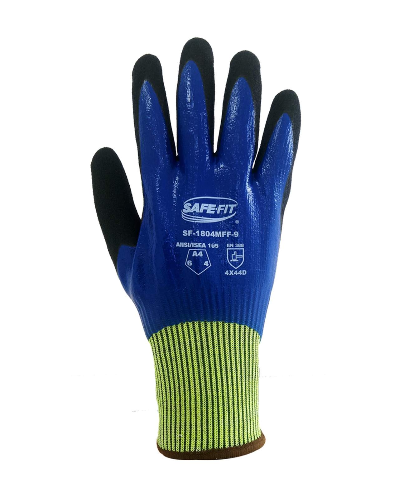 Guante Resistente al Corte Nivel 4 Nitrilo en Dorso y Palma T8- SAFE-FIT SF-1804MFF