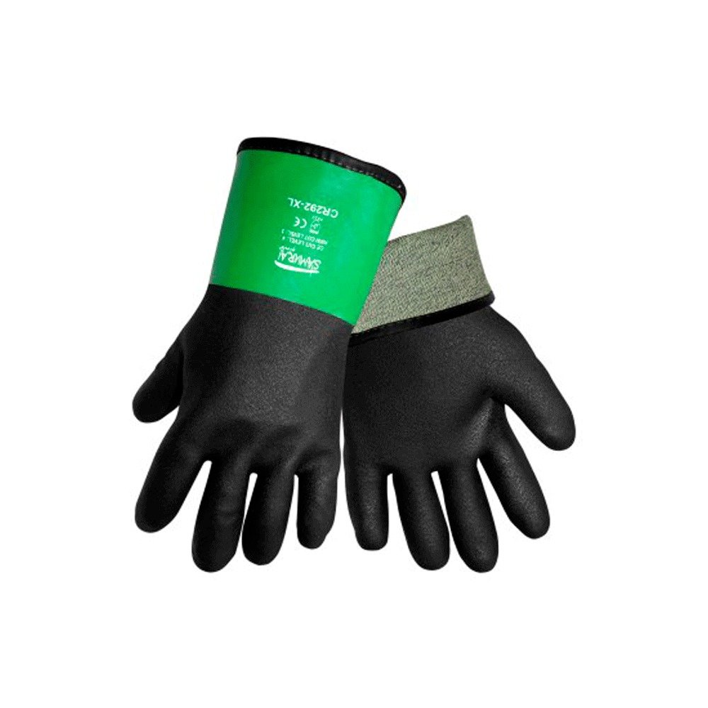 Guante Resistente a Productos Quimicos ANSI Niv3 de Pvc/Nitrilo Negro/Verde T-M SAFE-FIT GCR292