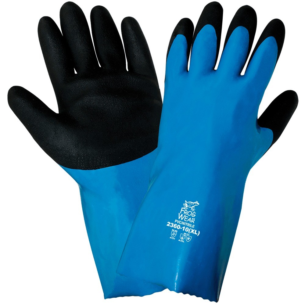 Guante con Resistencia Quimica Nitrilo/PVC Azul T-L SAFE-FIT 2360