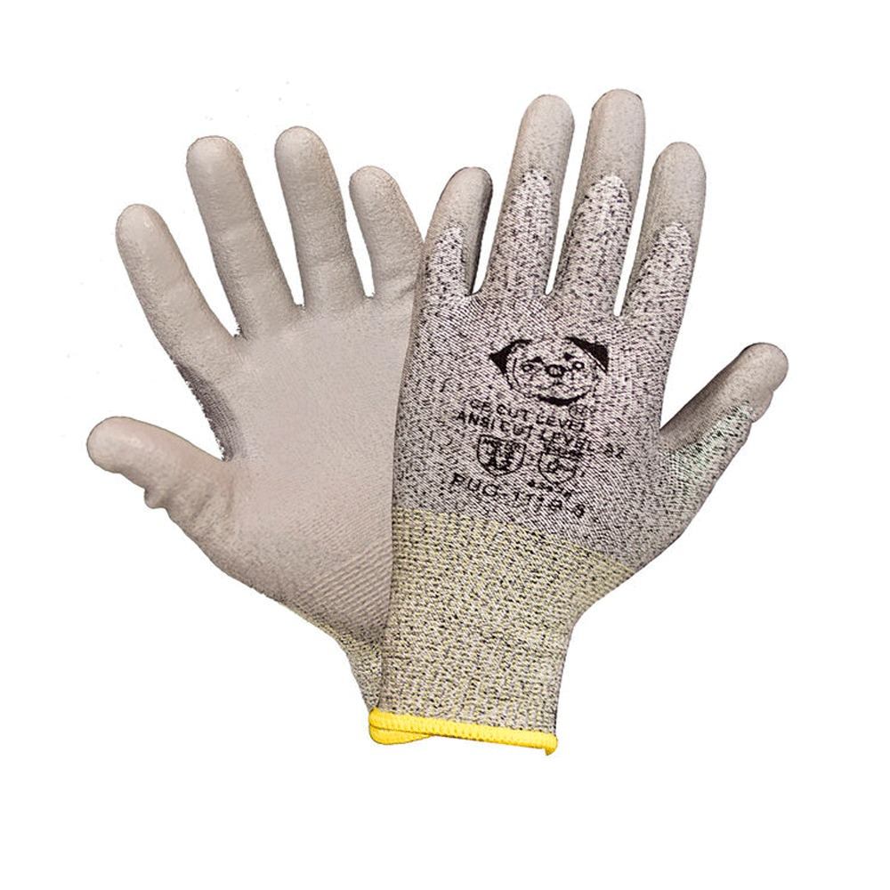 Guante con Fibra HDPE Calibre 13 Resistente al Corte Nivel 3 Poliuretano Gris T-6 SAFE-FIT PUG111