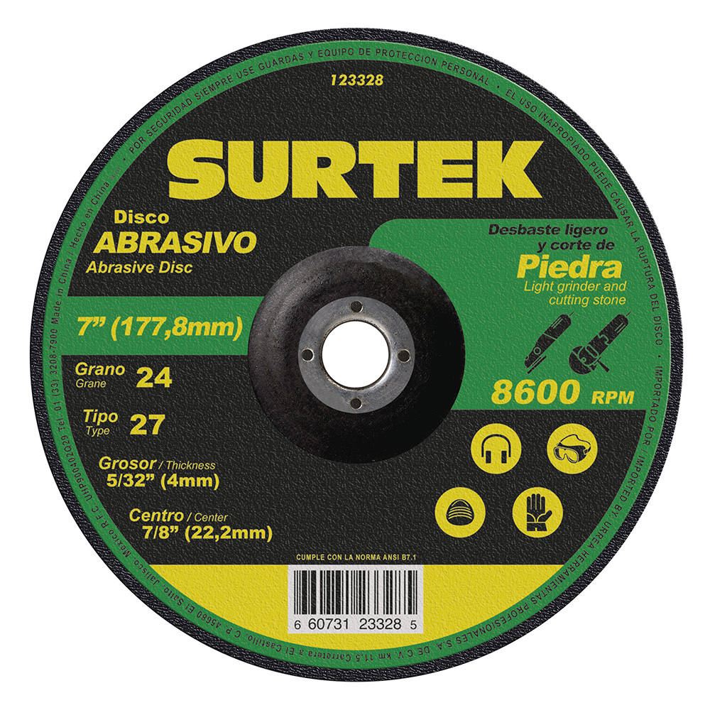 Disco t/27 piedra 7x5/32 in Surtek