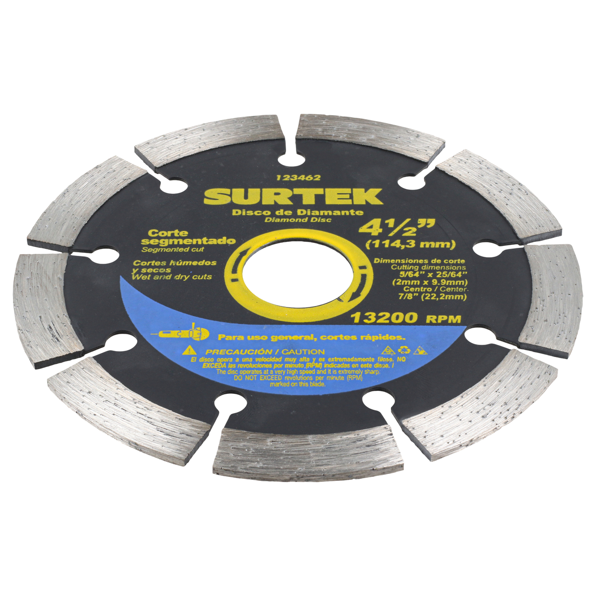 Disco de diamante segmentado, 4-1/2" Surtek