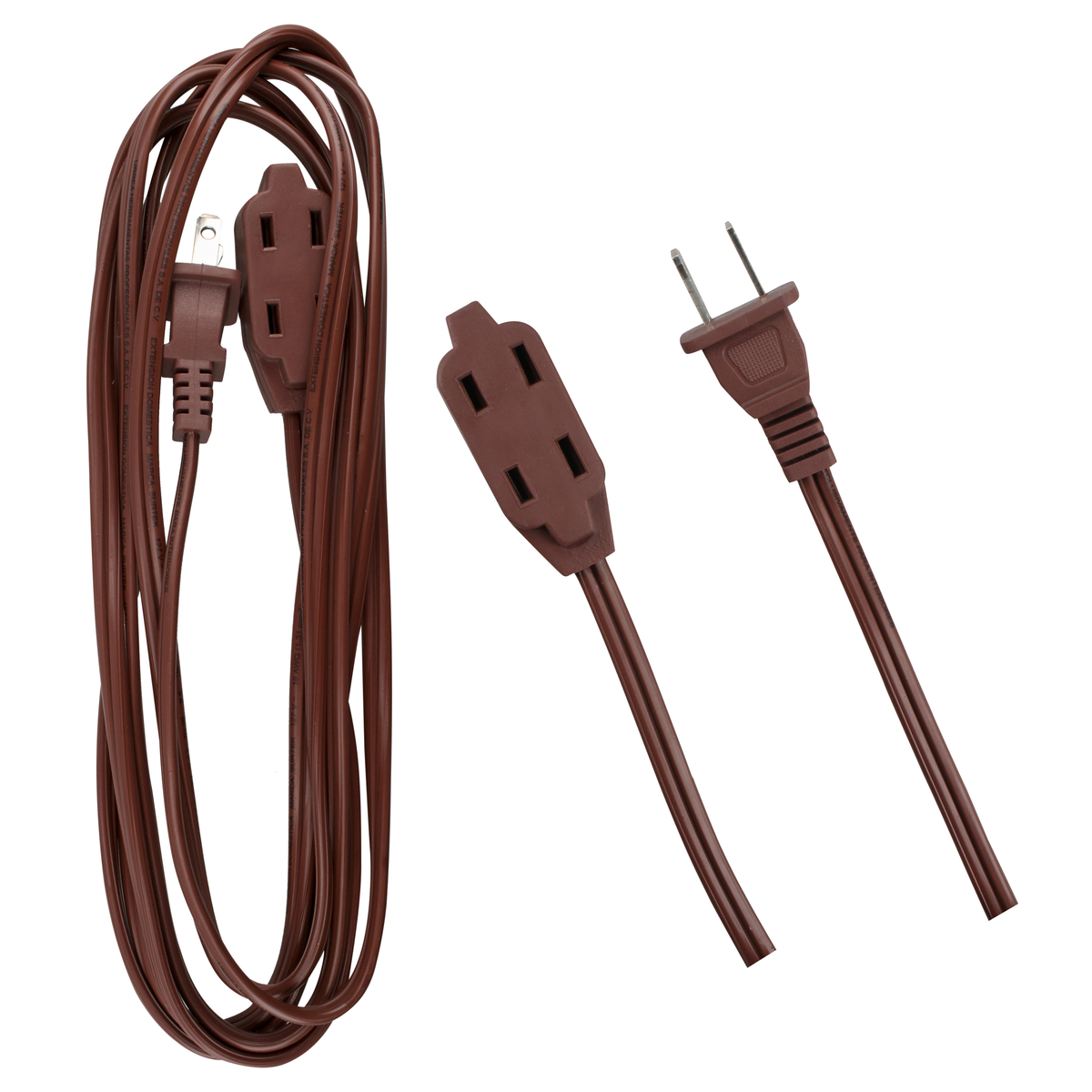 Extensión eléctrica doméstica color café, 3 m Surtek