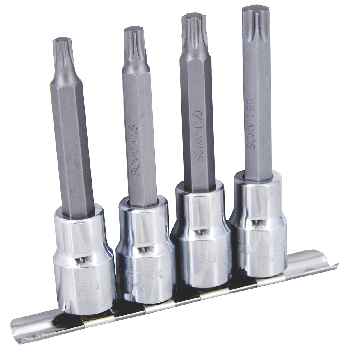 Juego de dados con punta larga torx cuadro de 1/2", 4 piezas Surtek