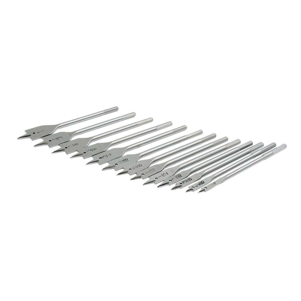 Juego de brocas para madera tipo manita plana zanco hexagonal, 13 piezas Surtek