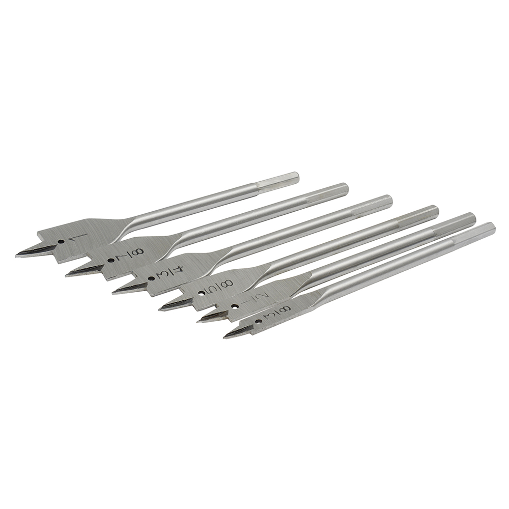 Juego de brocas para madera tipo manita plana zanco hexagonal, 6 piezas Surtek