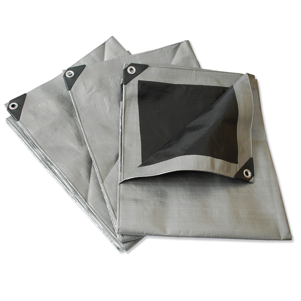 Lona de polietileno reforzada color gris. 4 x 6 m Surtek