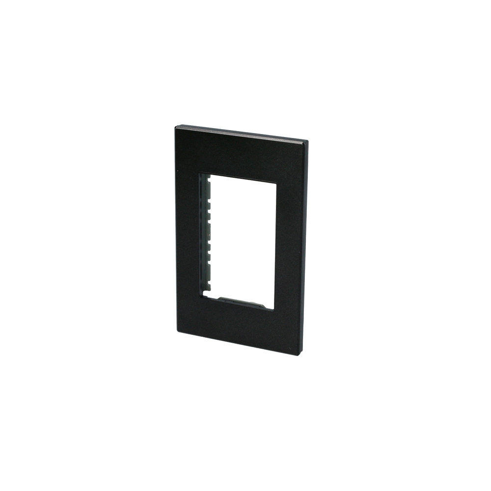 Placa 1 módulo 1/1, línea Premium, color negro Surtek