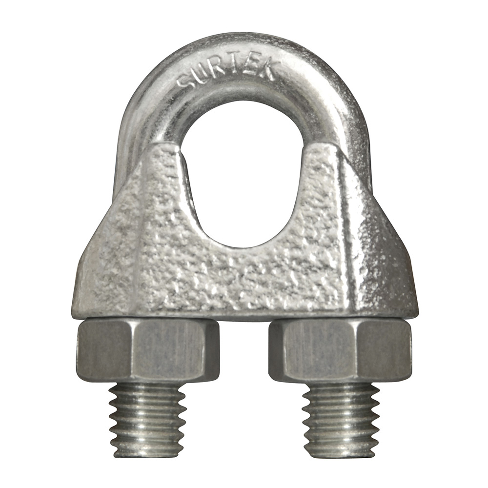 Perro de hierro maleable para cable de acero tipo alemán 1/8" Surtek