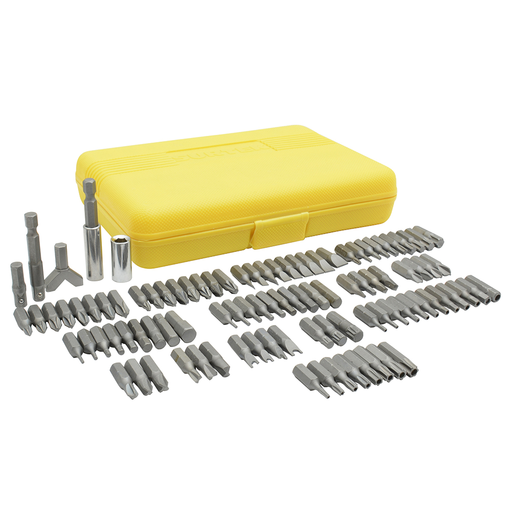 Juego combinado de puntas hexágono de 1/4", 100 piezas en caja plástica Surtek