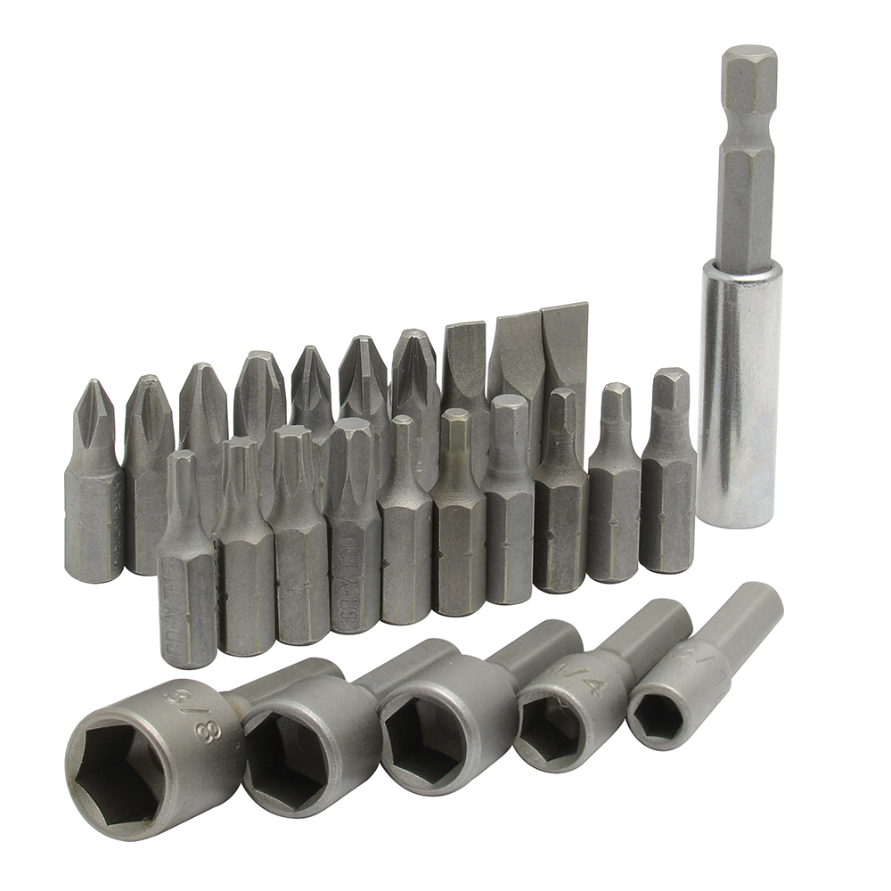 Juego combinado de puntas hexágono de 1/4" con adaptador magnético, 26 piezas en blíster Surtek