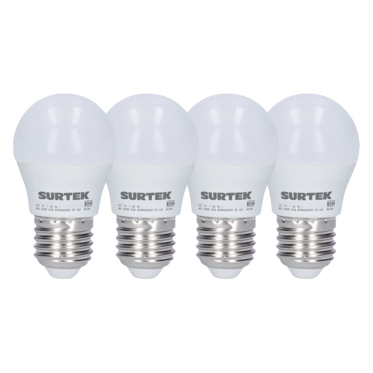 Paquete de 4 lámparas de LED tipo bulbo A19, 5 W luz de día Surtek