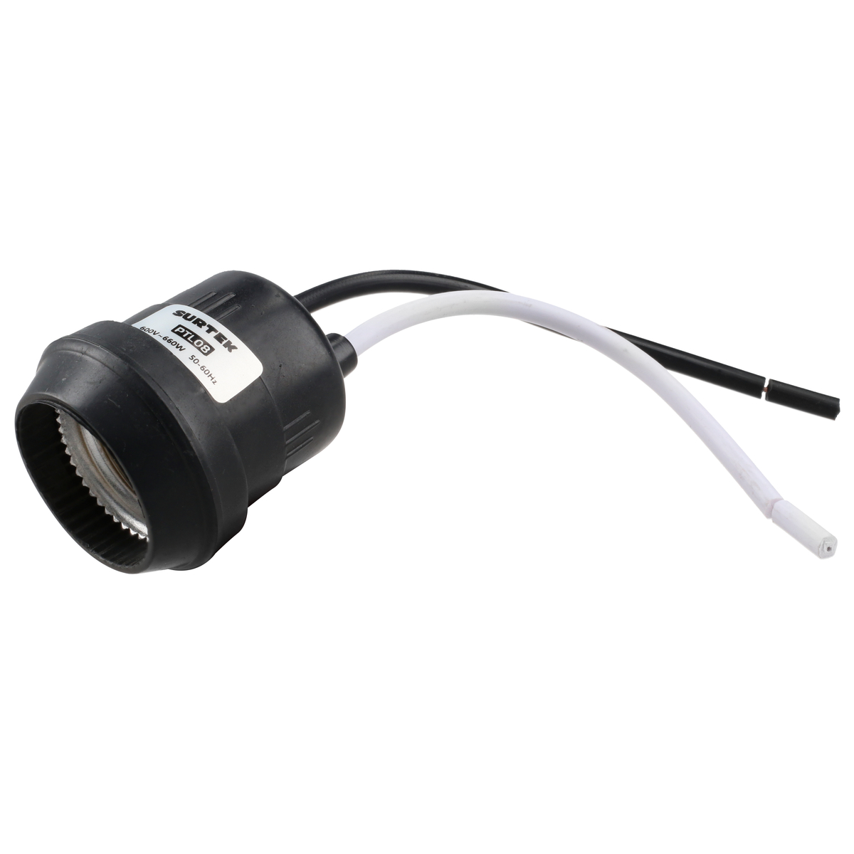 Portalámpara de hule para intemperie, color negro Surtek