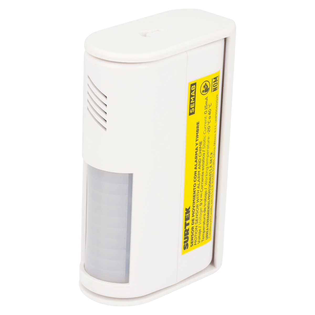 Sensor de movimiento con alarma, 8 m Surtek
