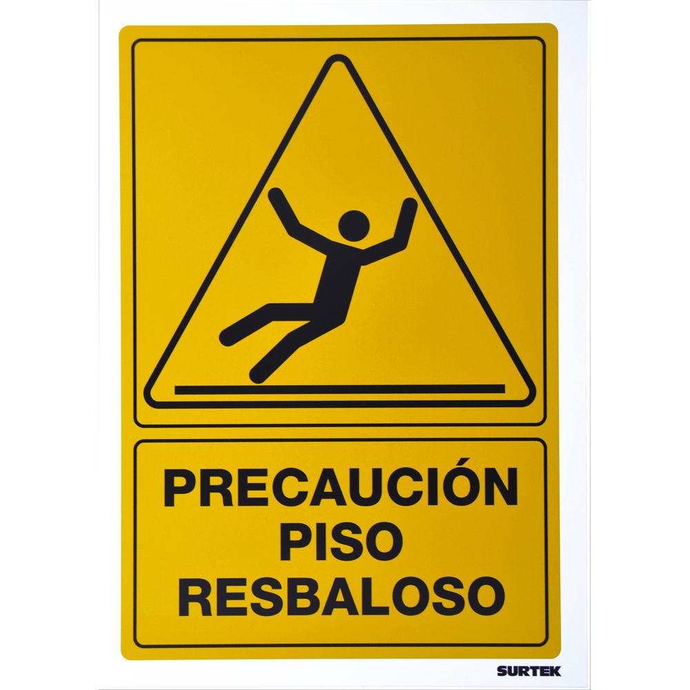 Señal "Precaución piso resbaloso" Surtek