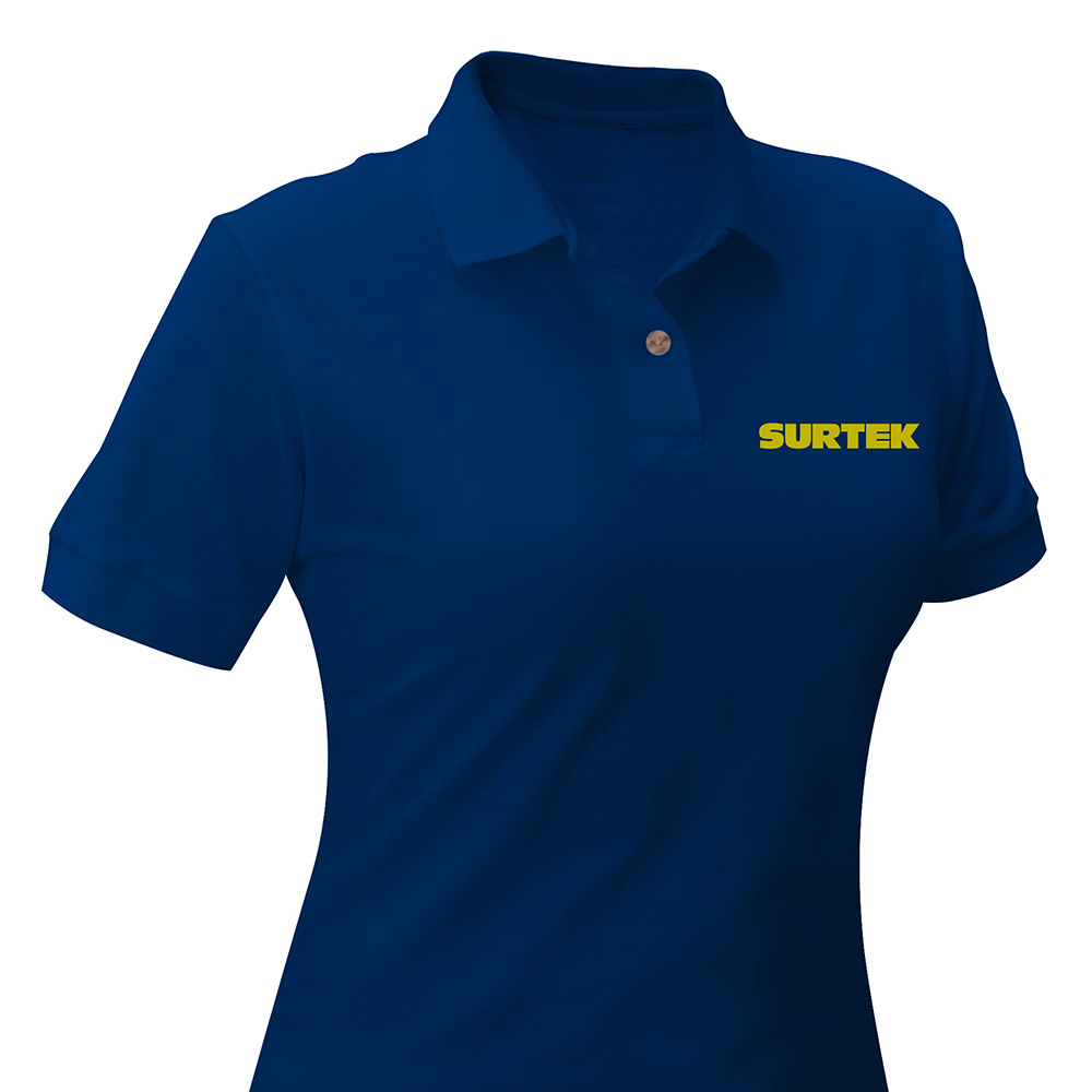 Playera tipo polo para dama color azul talla CH Surtek