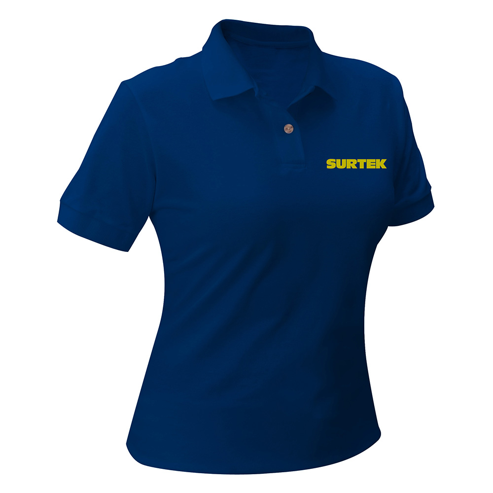 Playera tipo polo para dama color azul talla M Surtek
