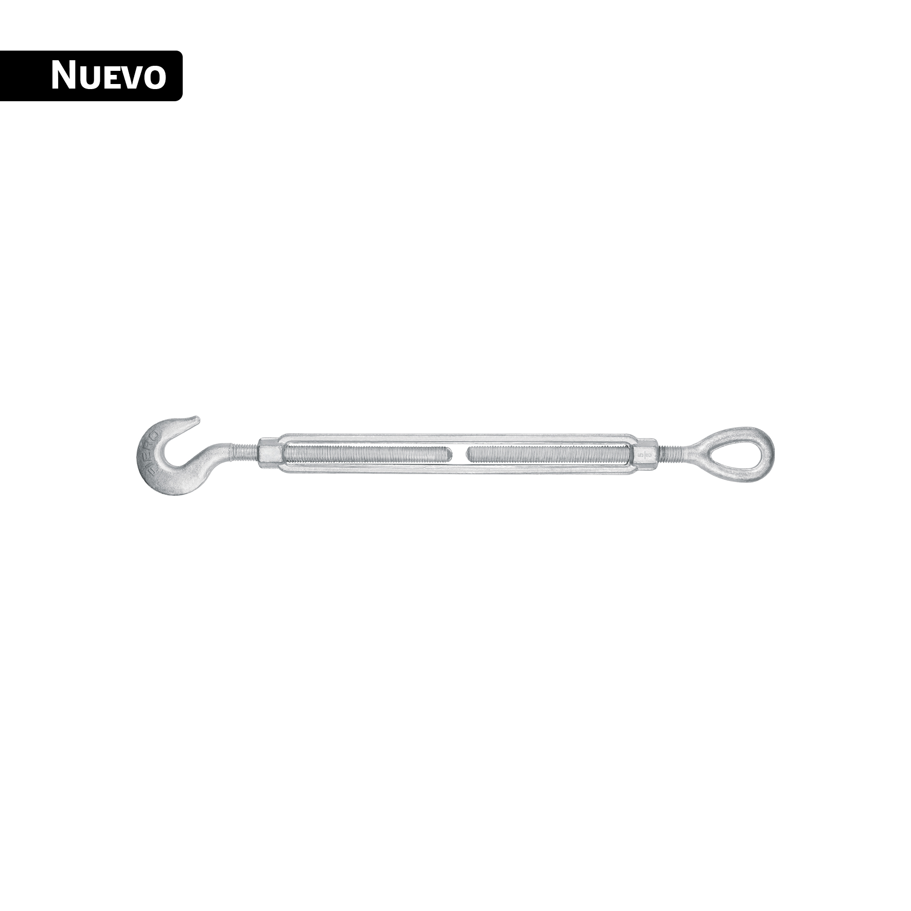 Tensor forjado 5/8 x 12' ojo - gancho, galvanizado, FIERO