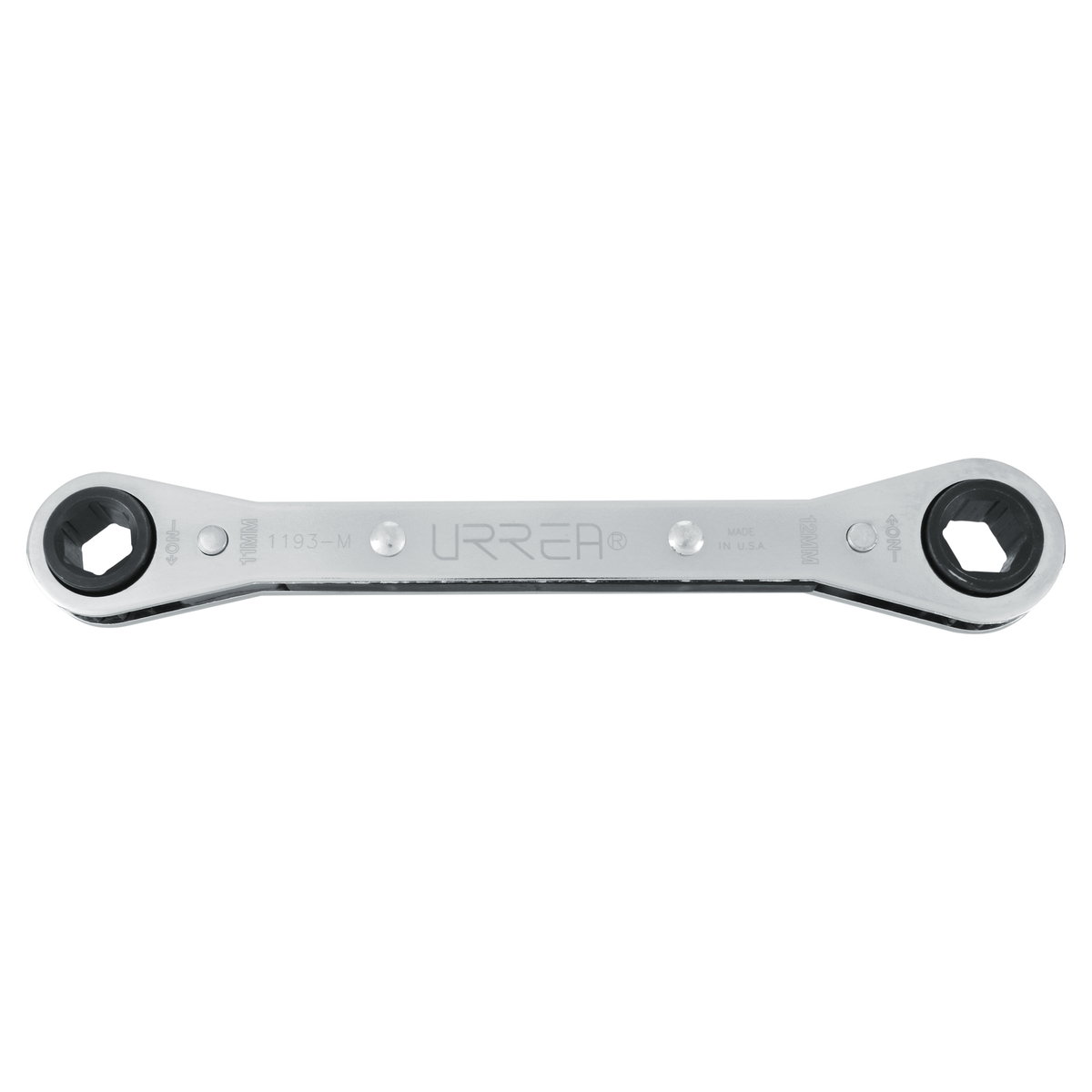Llave de estrías pulido espejo plana de matraca métrica, 6 puntas, 11 x 12 mm Urrea