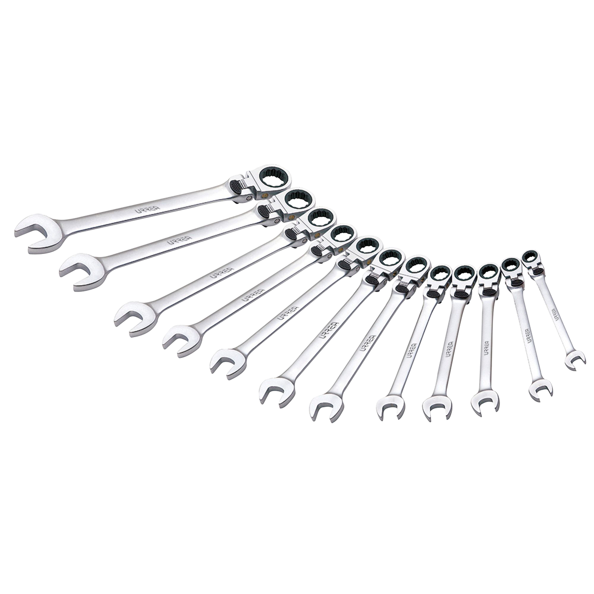 Juego de llaves combinadas pulido espejo flex de matraca spline mét,12 pz en caja plást Urrea