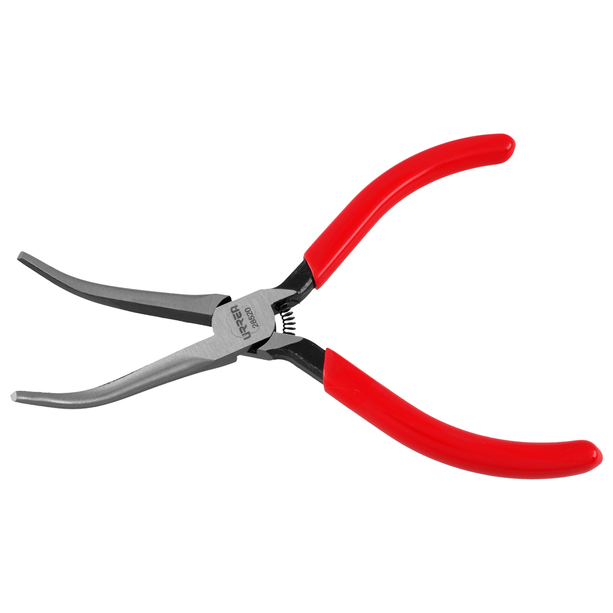 Pinza para electrónica con mango rubber grip de 5-11/32" punta aguja doblada 45° Urrea