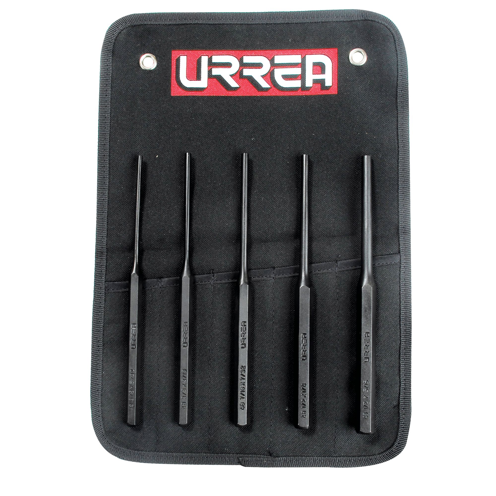 Juego de punzones botadores rectos largos, 5 piezas Urrea