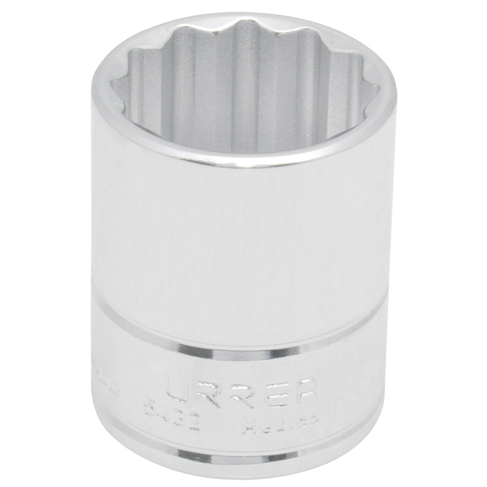 Dado cuadro de 1/2", 12 puntas, en pulgadas, 19/32" Urrea