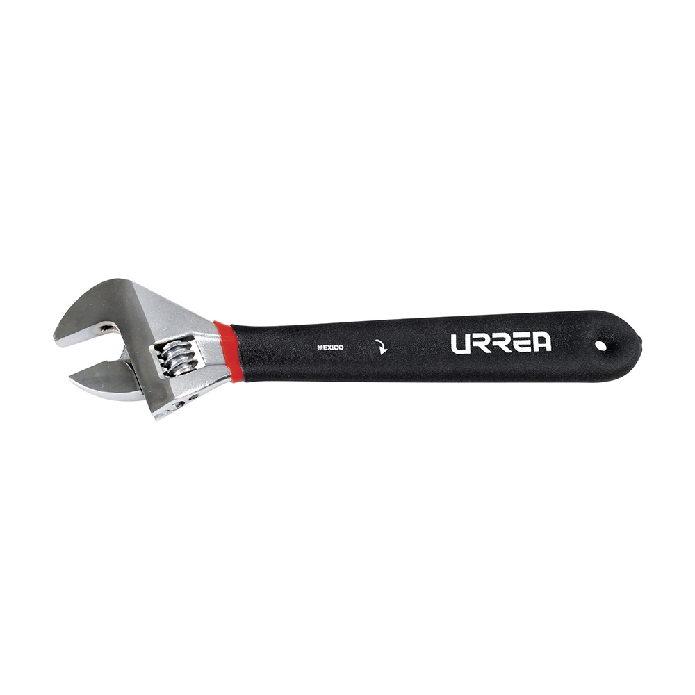 Llave ajustable cromada con mango Rubber grip 10" Urrea