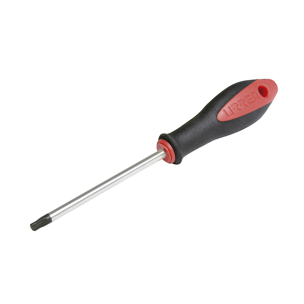 Destornillador con mango bimaterial, punta Torx barra redonda T27 x 4" Urrea