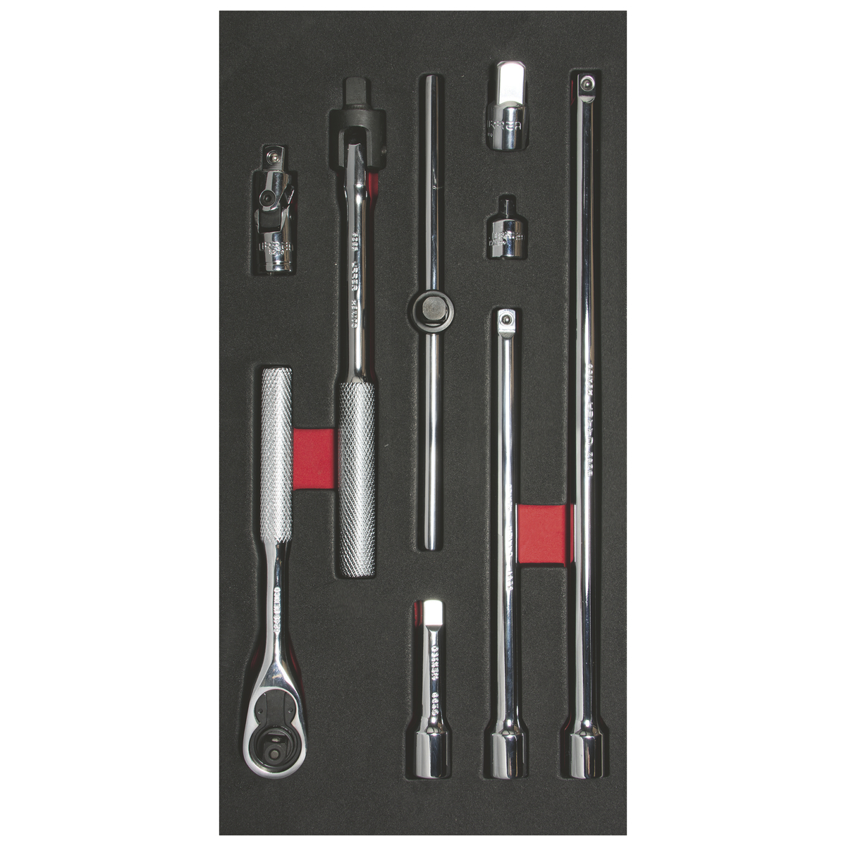 Juego de accesorios cuadro de 3/8" 9 piezas, CH105-C Urrea
